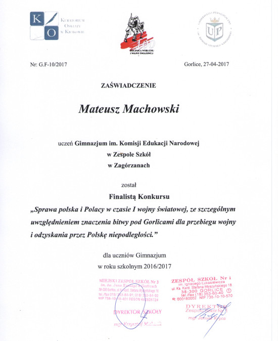 Finaliści konkursu historycznego