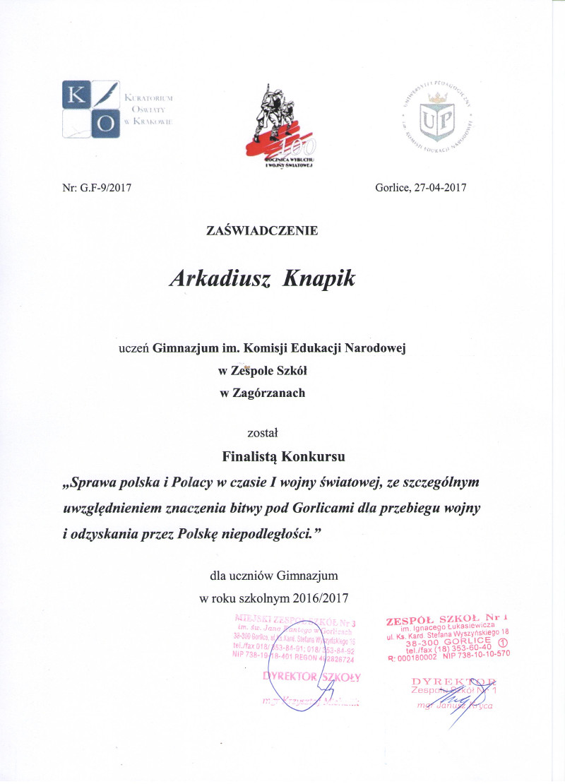 Finaliści konkursu historycznego