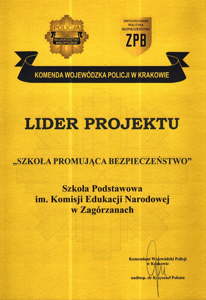 certyfikat dla szkoły